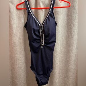 Navy blue Maxine of Hollywood one piece swimsuit size 12, never worn!